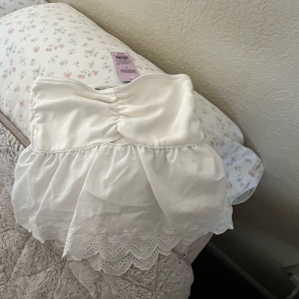 Target Wild Fable White Eyelet Skirted Tube Top